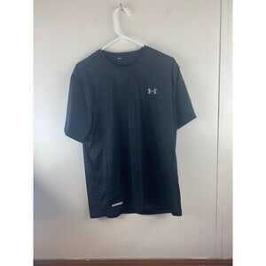Under Armour Size XL Mens T Shirt Black Heat Gear Short Sleeve Round Neck Logo
